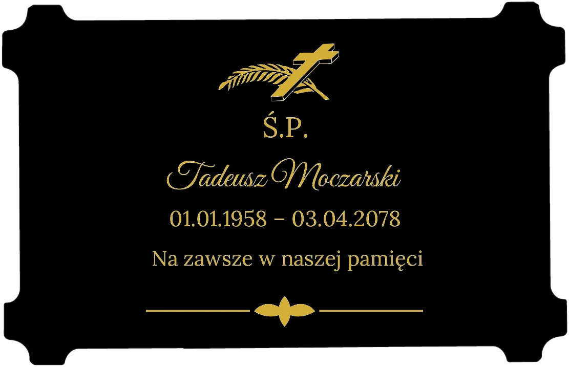 Czarna ze złotym krzyżem
