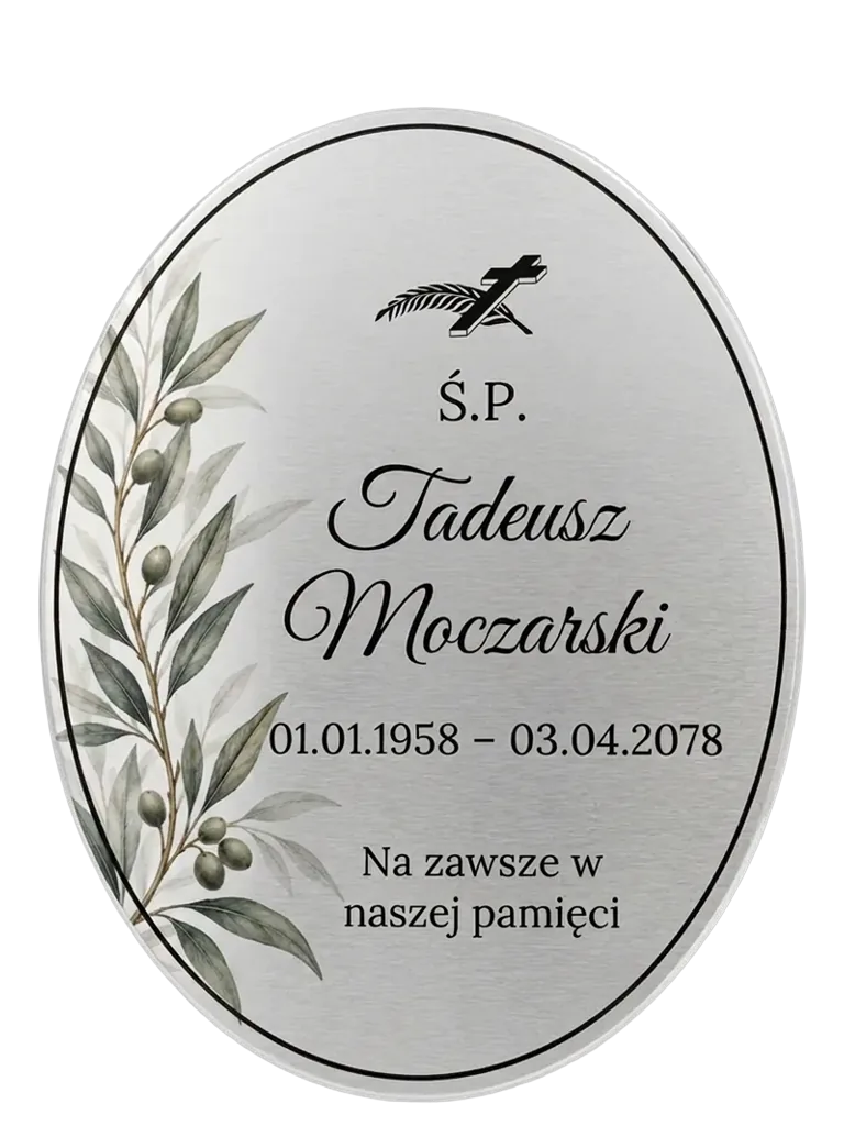 Owalna z gałązką oliwną