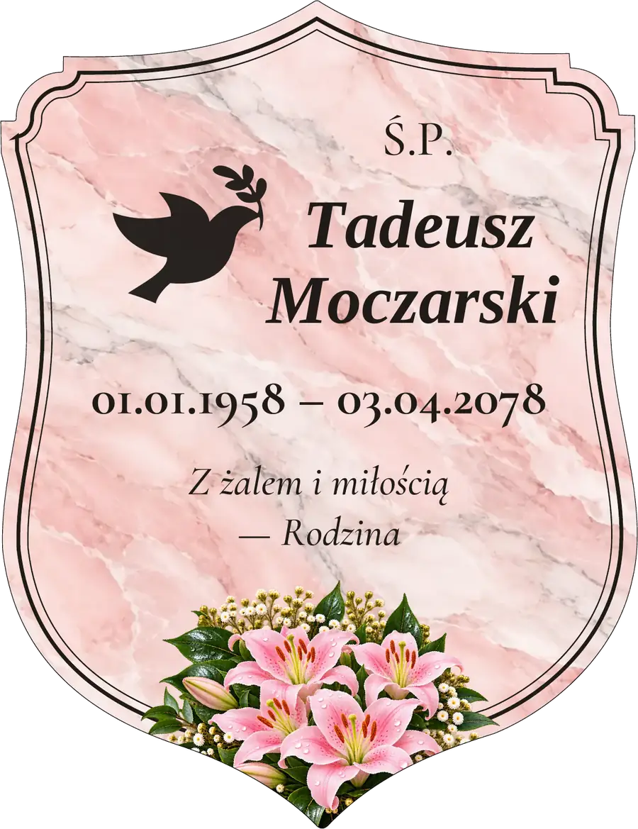 Tarcza z różowym marmurem