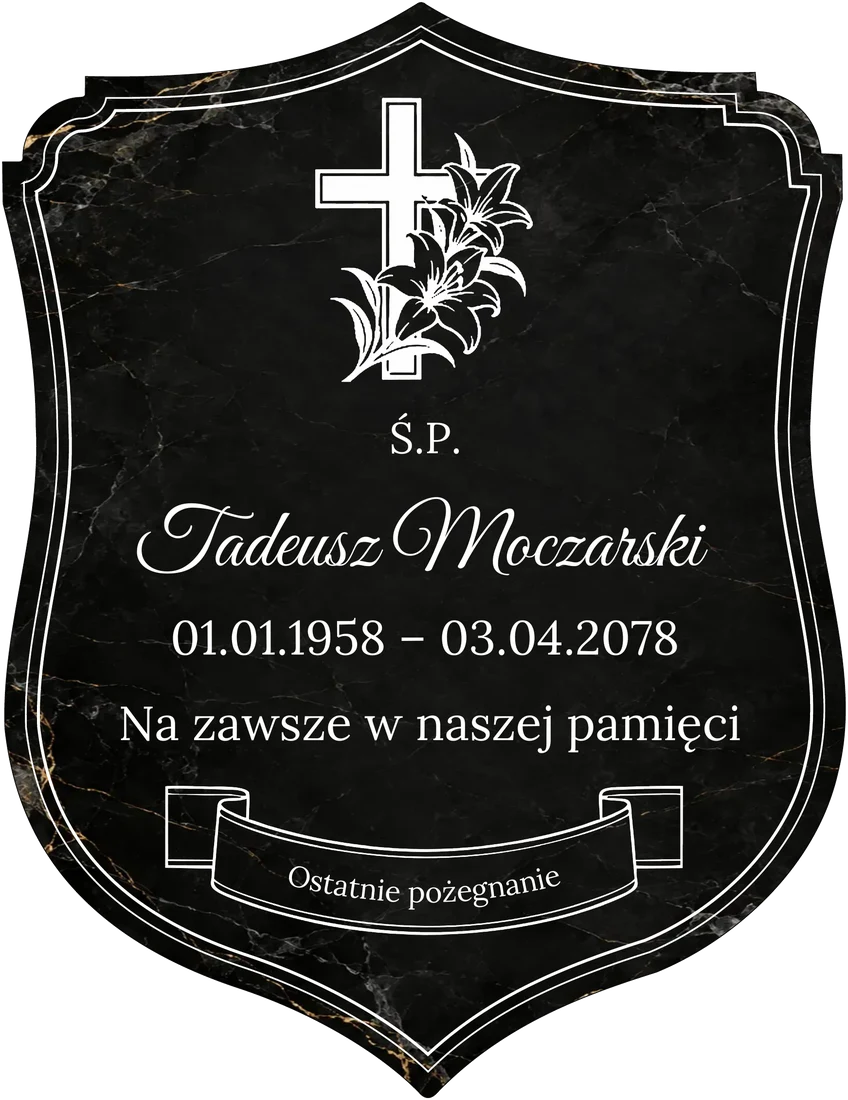 Czarny marmur z lilią